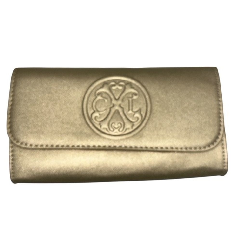 CXL by Christian Lacroix Gold Clutch Wristlet Purse Park Smooth Detach Handle